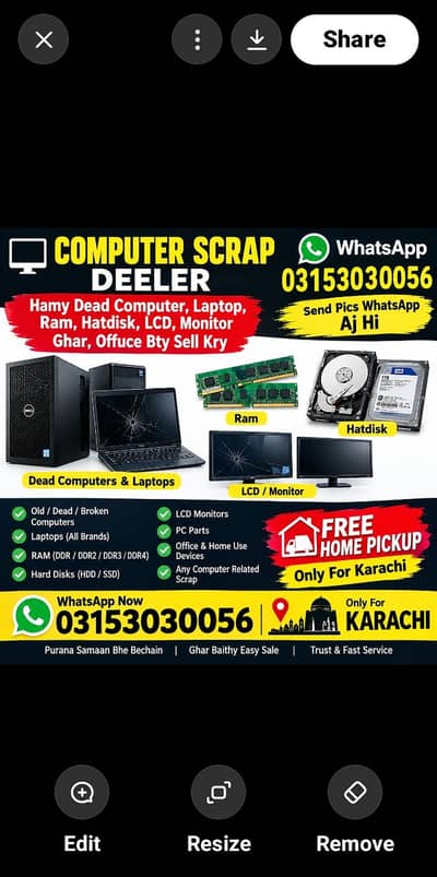 Computer. . Scrape. . Deeler# 03153030056 watsapp