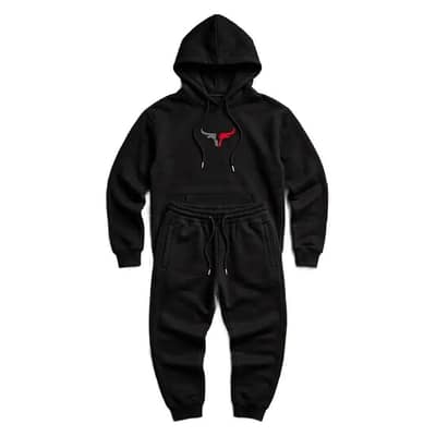 Black Bull Hoodie Tracksuit M L XL - Shari Sports Pasrur