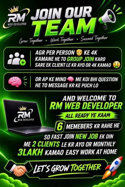 RM WEB DEVELOPER Per person income contact 03364754992