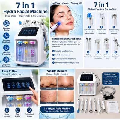 7 in 1 Hydra Facial Machine | Professional Beauty Salon Equipment