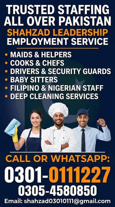 Cook driver Made babysitter patient care/ all. domestic staff Available