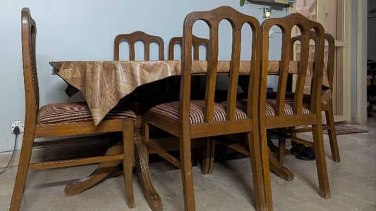 Sheesham Wood Dining Table Set with 6 Chairs