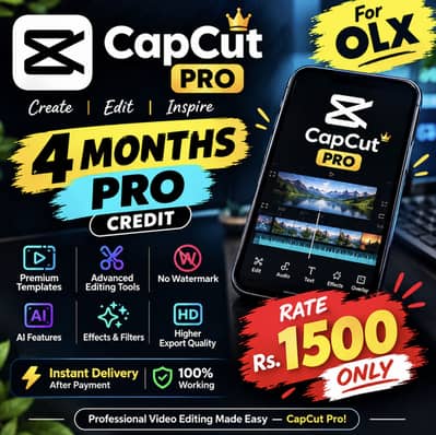 Cap cut pro 4 months ke laye