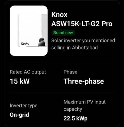 Knox Soalr Inverter 15kW