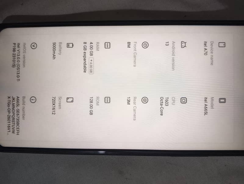 Itel A70 0