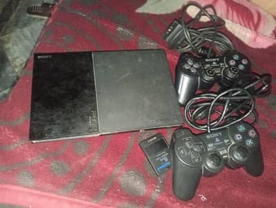 Playstation 2 Slim +2 controllers+8MB memory card