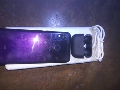 Infnix hot 8 with original earbuds pro 2 with original cable