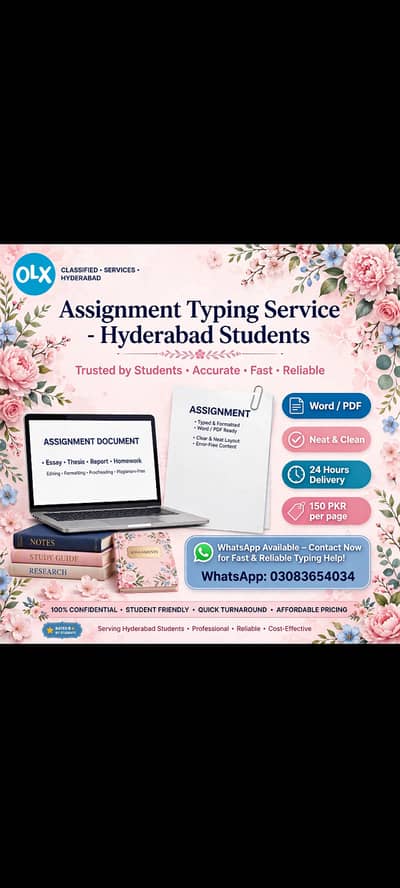 Urdu English Student Assignment typing services Hyderabad