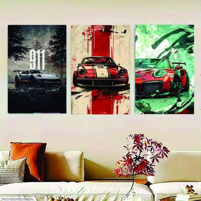 Prosche 911 Wall Decor Picture 3-in-1