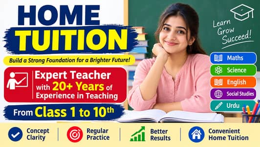 Home Tutor Available for Class 1 to 10