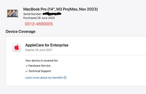 Apple MacBook Pro M3 14-inch 18GB 512GB till 25 June 2027