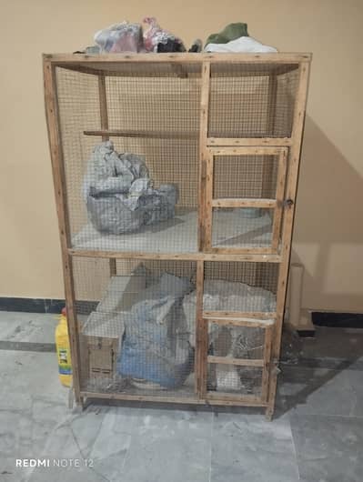 birds 2 portion wooden cage urgent sale