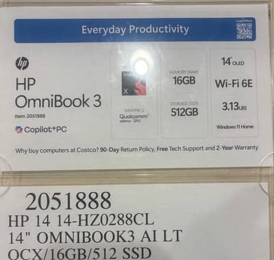 HP OmniBook 3 Laptop Next Gen AI 14-Hz0288CL (DK3R8UA)