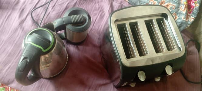 4 slice electric toaster /2 electric cattle set used working