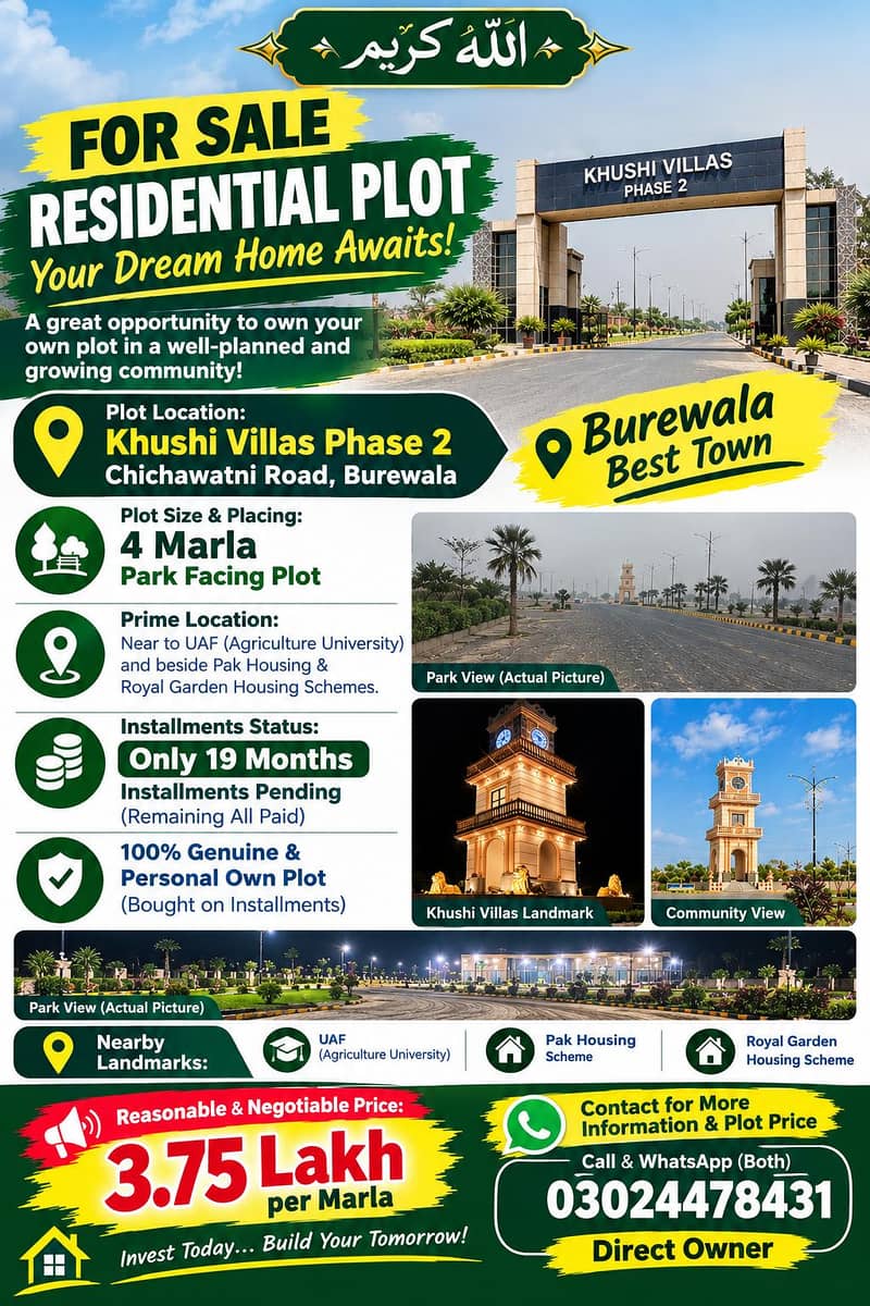 4 marla park facing plot 3