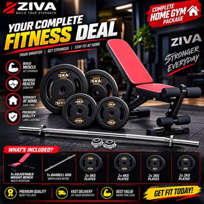 bench press / Weight Plates / Rod / Home Gym Equipments