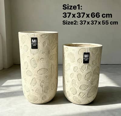White Fiamond Design Fiberglass Planter