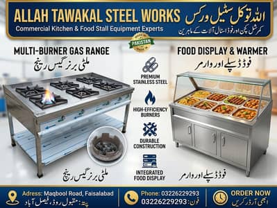 Stainless Steel Kitchen Equipment | Counter, Stove & Display Counter