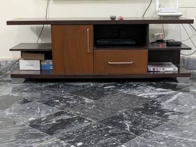 Modern Wooden TV Console / LED Media Unit (Dual-Tone Finish)