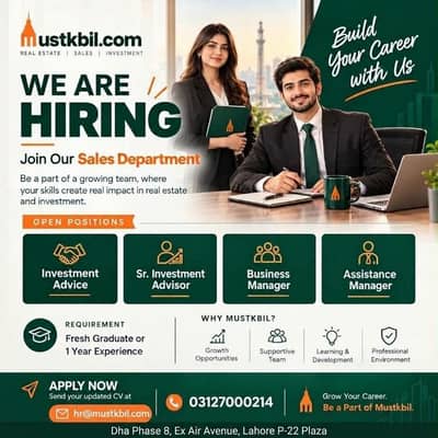 Sales & Marketing Staff Required – Lahore