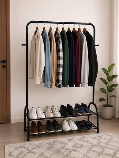clothes and  footwear stand