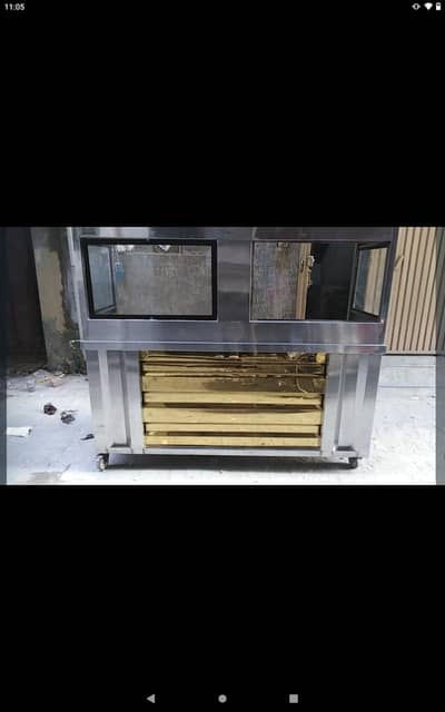 Fast Food Counter for Sale – 2×16L Fryers & Hot Plate
