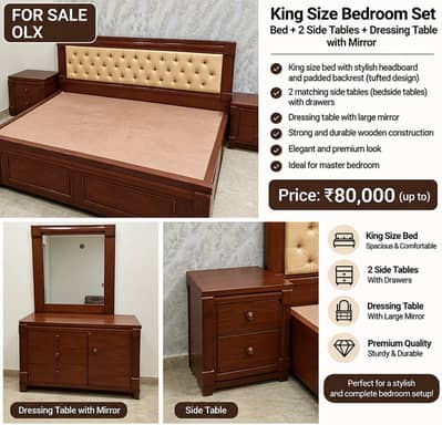 King Size Bedroom Set for Sale – Rs. 80,000