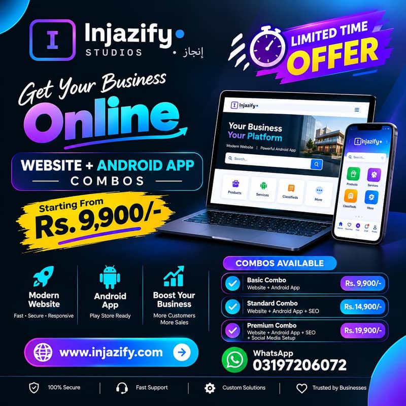 Website + Android App Combo Packages – Injazify Studios 0