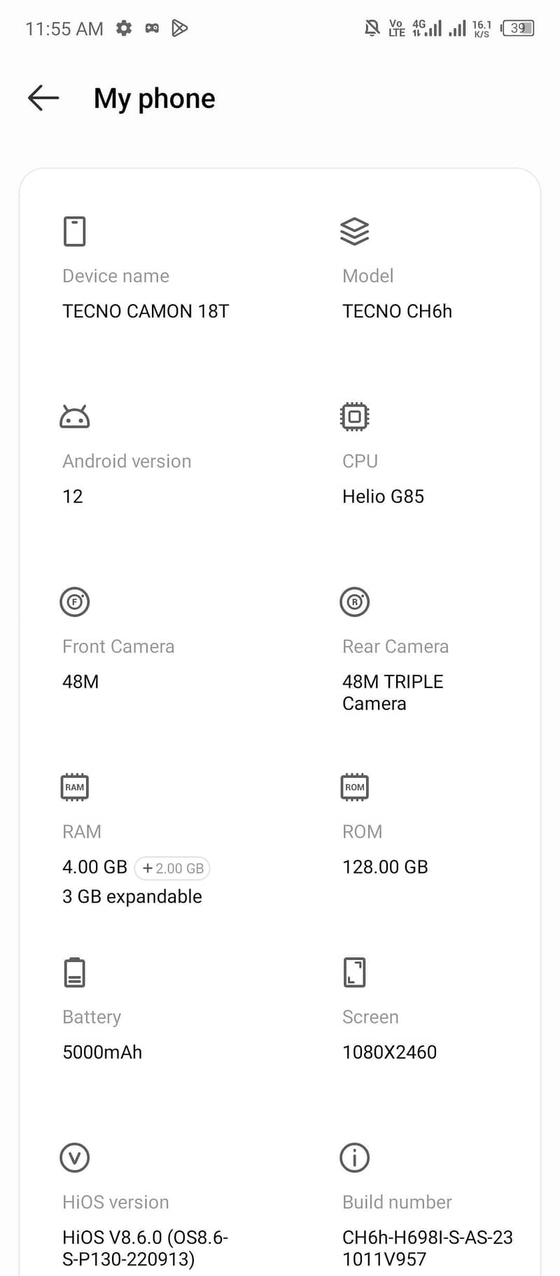 Tecno CAMON 18T 8