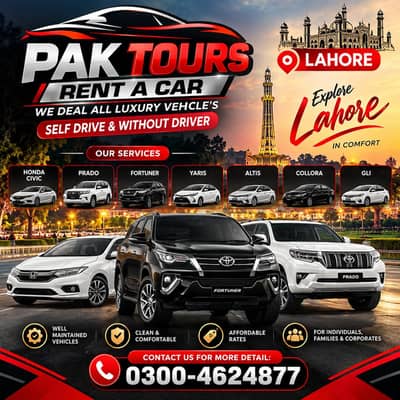 Self Drive Rent A Car/Car Rental Service/Bulletproof Rent A Car Lahore