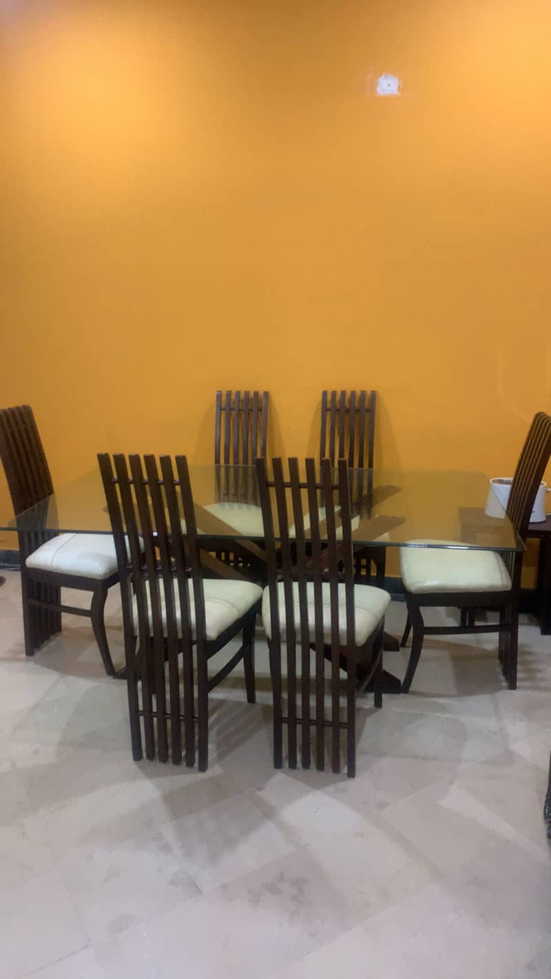 6 seater dinning table x shape wood - Dining Tables - 1120333014