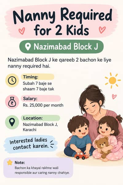 Nanny Baby sitter required