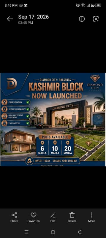 Investment Plots Available In Diamond City Kashminr Block Near Vmall Cantt