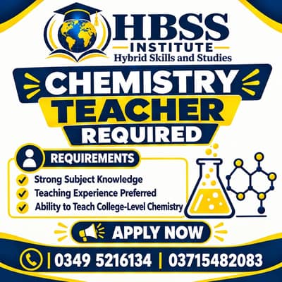 Chemistry Teacher required