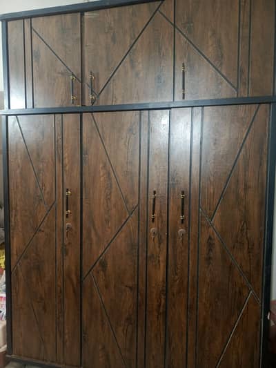Wooden Wardrobe with Upper Storage