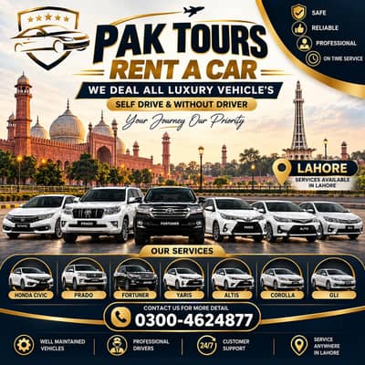 Self Drive Rent A Car/Car Rental Service/Bulletproof Rent A Car Lahore