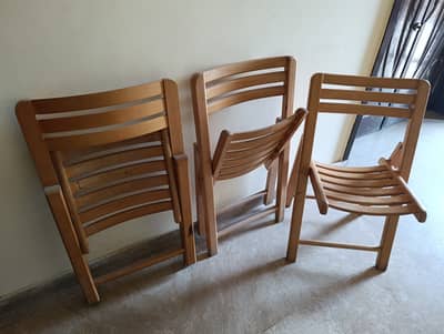 Folding Table & 4 Chairs Set with 2 Antique Stools
