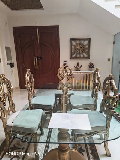 deco paint dining table with 6 chairs