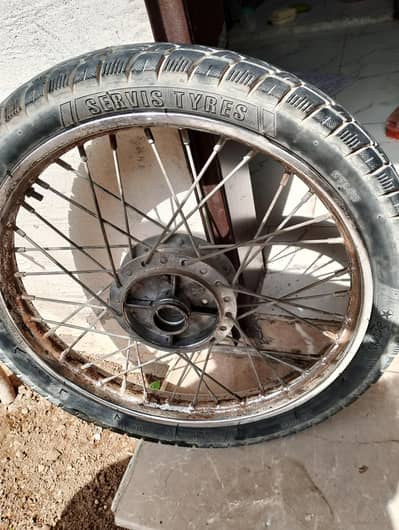 70cc Bike Back Wheel Complete Tyre + Front Rim in Good