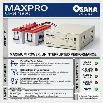 Complete UPS & Battery Setup for Sale – Excellent Condition