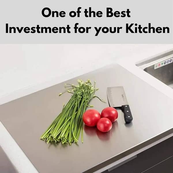 T  Upgrade your kitchen with our Stainless Steel Cutting Board!