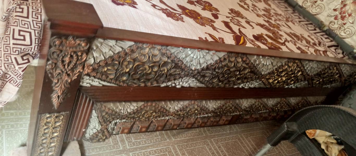 Used Double Bed with 2 Side Tables in Good Condition - Beds - 1120335644