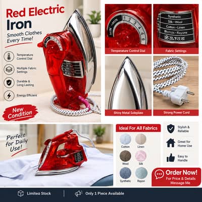  Red Electric Iron Available for Sale!
