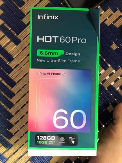 Infinix hot60pro 8 Ram 128 Rom
