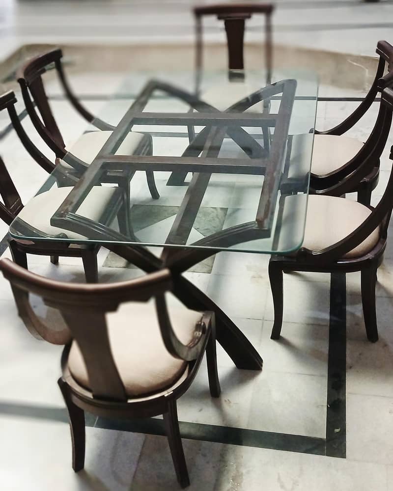Solid Wood Crafted Dinning Table Set 1