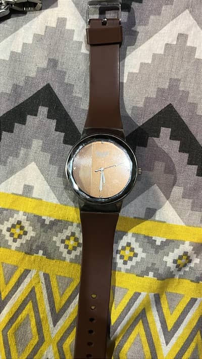 TUFF Quartz Wrist Watch - Brown Dial, Silicone Strap
