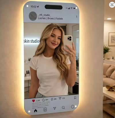 Personalized LED Social Media Mirror Light Sign.
