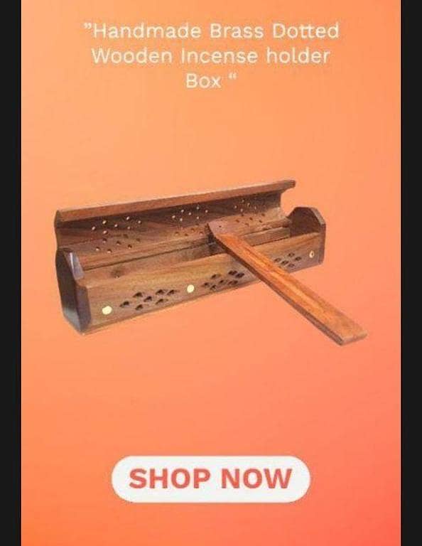 Wooden Incense Burner With Brass Work - Agarbatti Dan - Sheesham Wood Incense Holder.