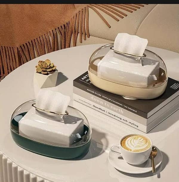T  Oval Acrylic Tissue Box Self Adhesive For Facial Tissue Box Napkin Garbage Dispenser For Bathroom Kitchen Office Punch-free Wet Tissue Case Paper Towel Dispenser