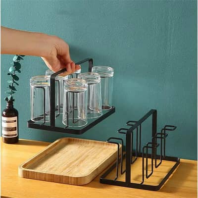 A cup or glass holder with six hooks free delivery